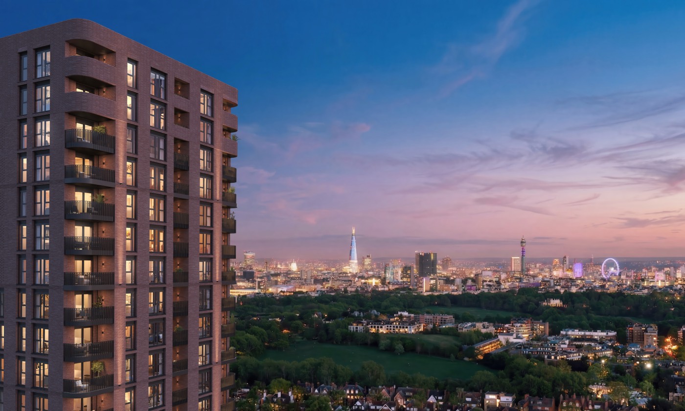 100 Avenue Road at dusk, north-west London