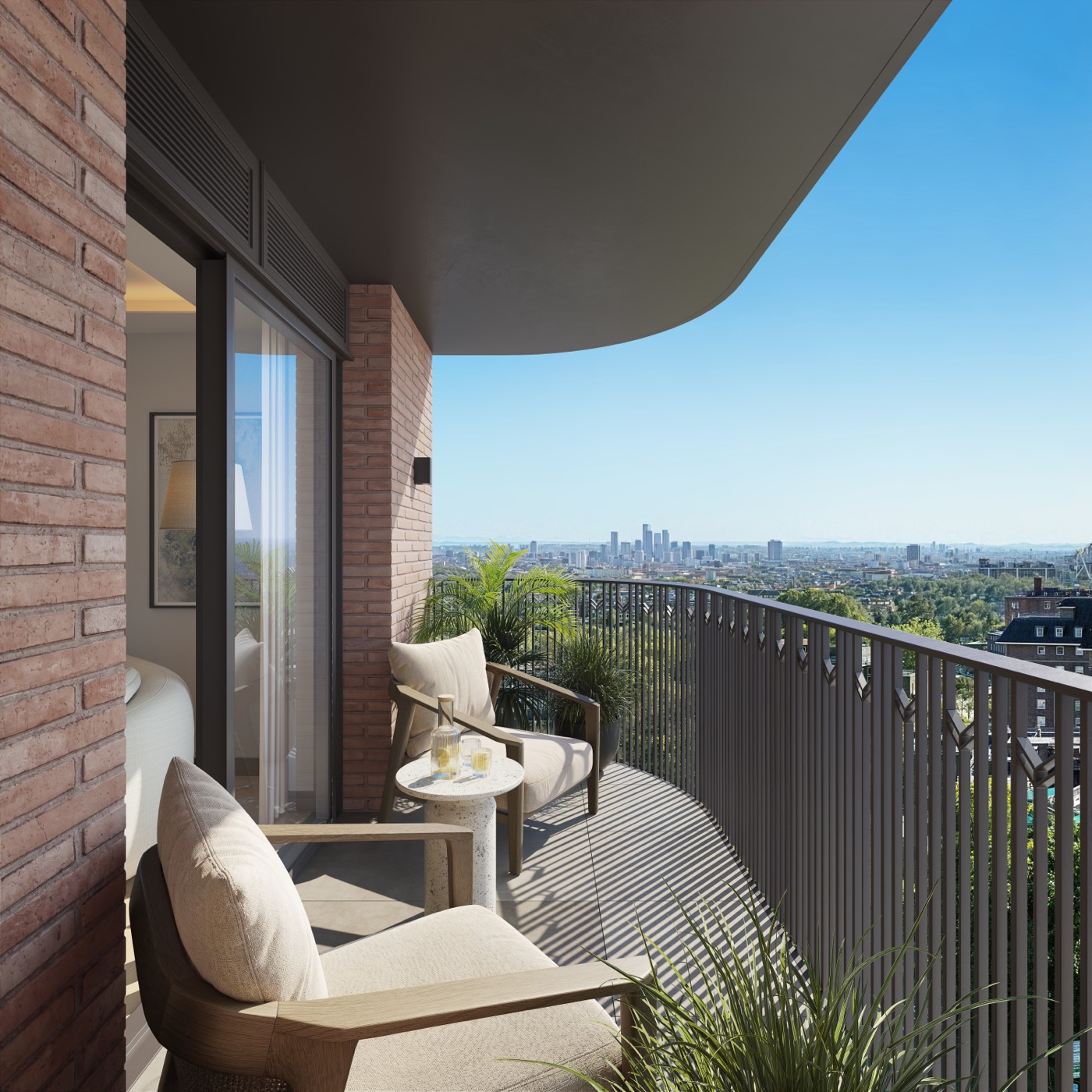 Private balcony with London views