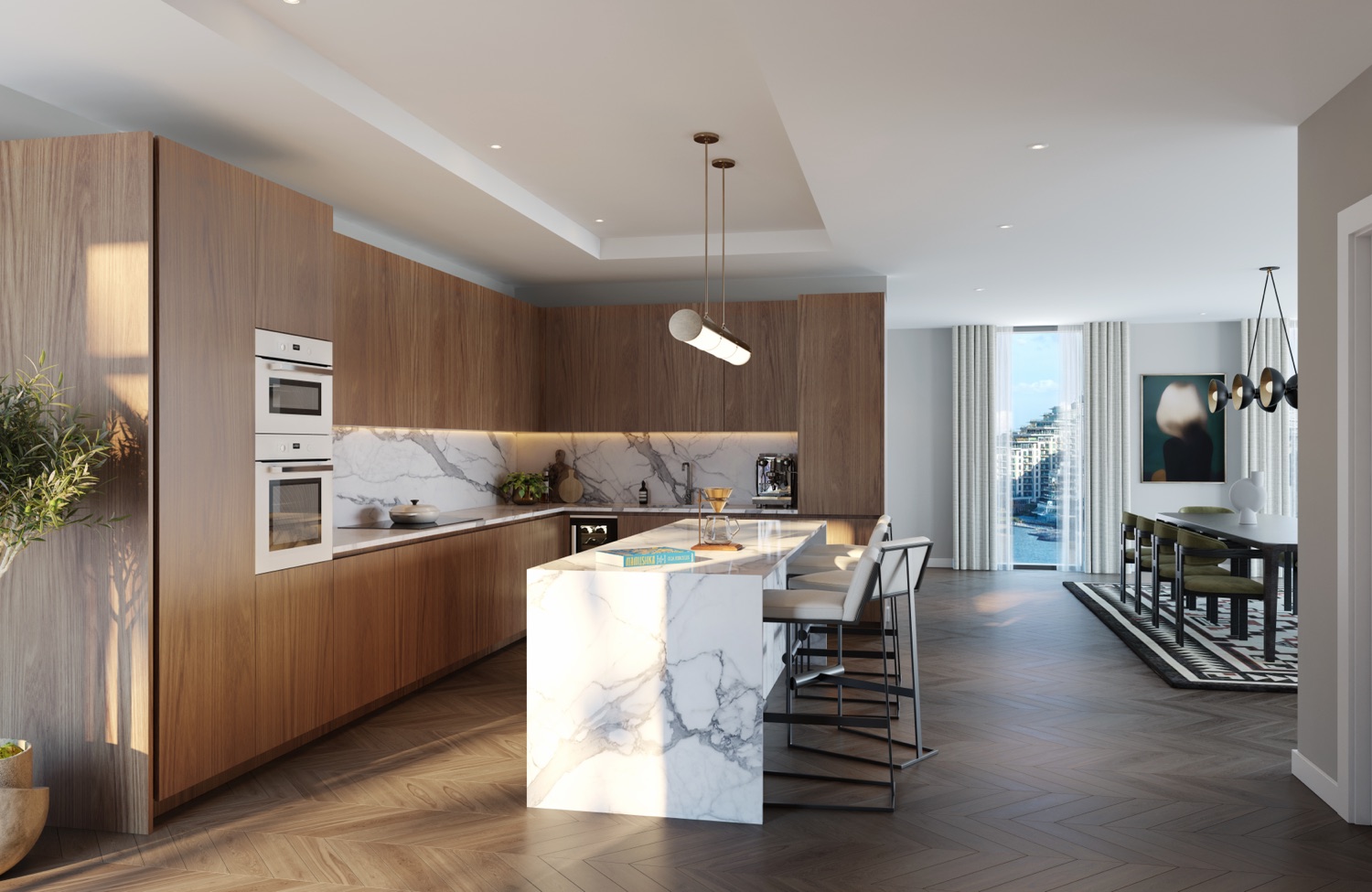 Designer kitchen and living space